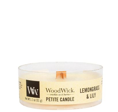 Ароматическая свеча с цветочным ароматом Woodwick Petite Lemongrass and Lily 31 г