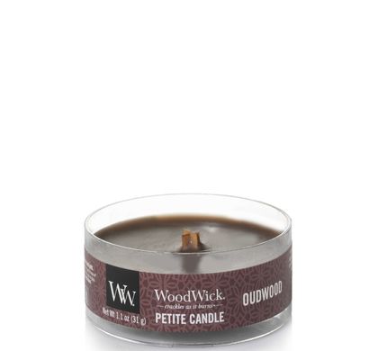 Ароматическая свеча с ярким удовым ароматом Woodwick Petite Oudwood 31 г