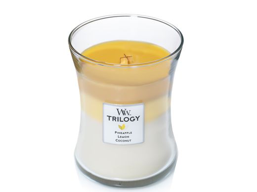 Ароматична свічка з тришаровим ароматом Woodwick Medium Trilogy Fruits of Summer 275 г