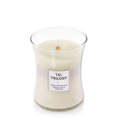 Ароматическая свеча с трехслойным ароматом Woodwick Medium Trilogy Terrace Blossoms 275 г