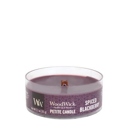 Ароматическая свеча с ароматом ежевики с корицей Woodwick Petite Spiced Blackberry 31 г