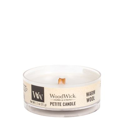 Ароматична свічка з ароматом теплої шерсті Woodwick Petite Warm Wool 31 г