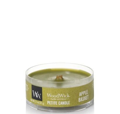 Ароматическая свеча с ароматом яблока, груши и персика Woodwick Petite Apple Basket 31 г