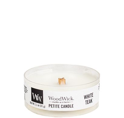 Ароматическая свеча с ароматом сандалового дерева и дуба Woodwick Petite White Teak 31 г