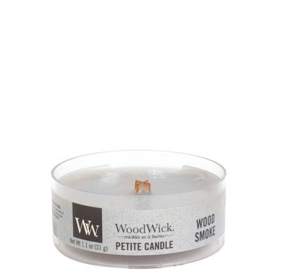 Ароматична свічка з ароматом кедра і тліючого вугілля Woodwick Petite Wood Smoke 31 г