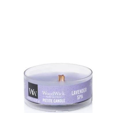 Ароматическая свеча с ароматом лаванды и эвкалипта Woodwick Petite Lavender SPA 31 г