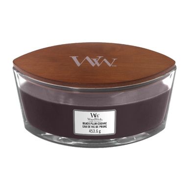 Ароматична свічка з ароматом чорносливу Woodwick Ellipse Black Plum Cognac 453 г