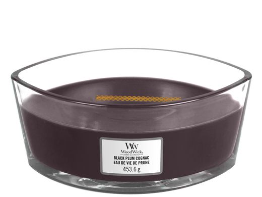 Ароматична свічка з ароматом чорносливу Woodwick Ellipse Black Plum Cognac 453 г