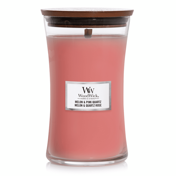 Ароматична свічка з динею та рожевим кварцем Woodwick Large Melon & Pink Quartz 609 г