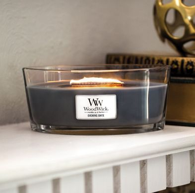 Ароматическая свеча с ароматом черной орхидеи и сандалового дерева Woodwick Ellipse Evening Onyx 453 г
