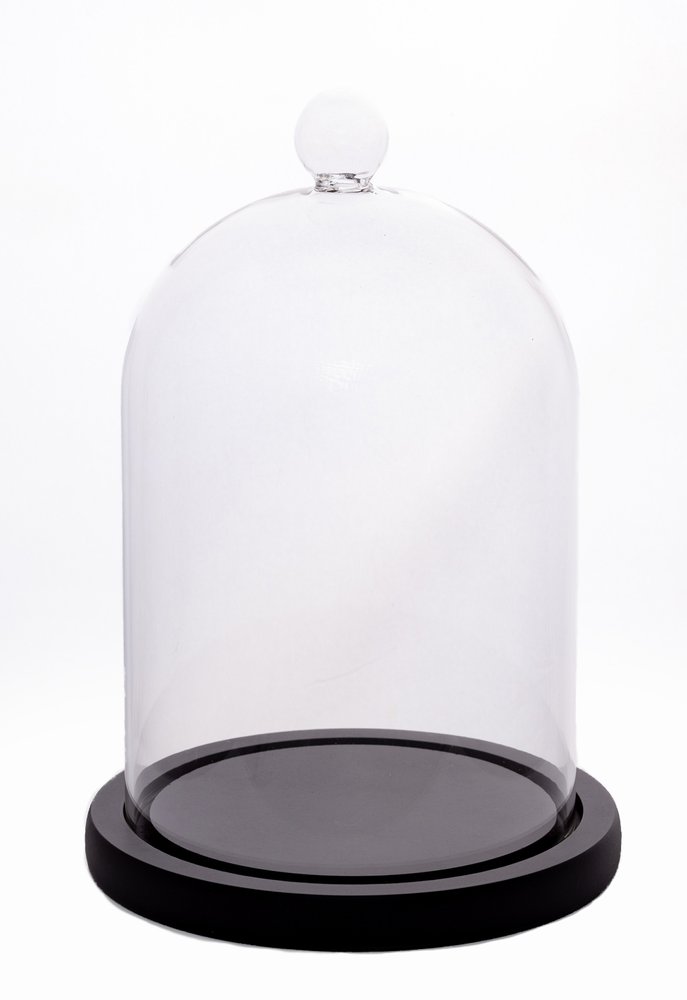 Колба для зберігання свічок скляна Aroma Buro з чорною підставкою