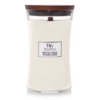 Ароматическая свеча с нежным ароматом Woodwick Large White Tea & Jasmine 609 г
