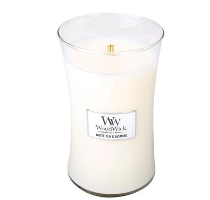 Ароматична свічка з ніжним ароматом Woodwick Large White Tea & Jasmine 609 г