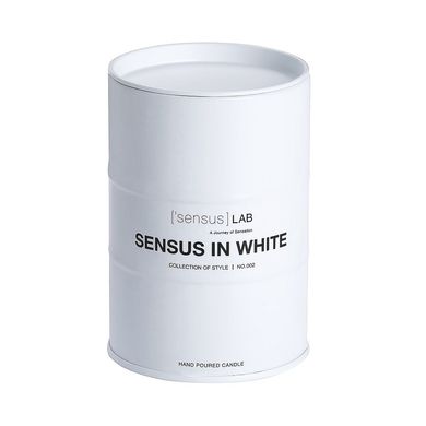 Ароматична свічка з деревно-цитрусовим ароматом Sensus Lab Sensus in white No. 002 320 г