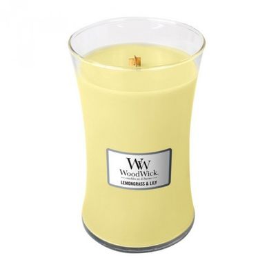 Ароматическая свеча с цветочным ароматом Woodwick Large Lemongrass & Lily 609 г