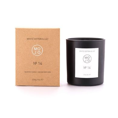 Ароматична свічка з деревно-квітковим ароматом Mojo Lily, Cotton #14 220 г