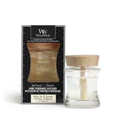 Закритий аромадифузор для оселі з ароматом жасмину Woodwick White Tea & Jasmine 148 мл