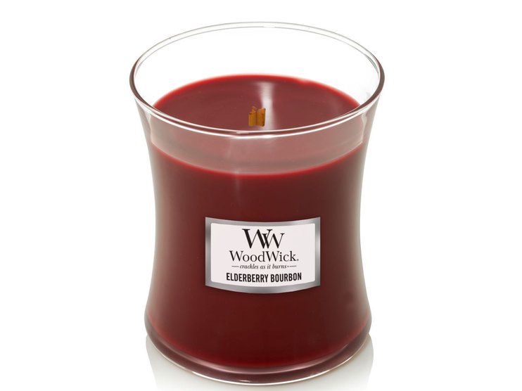 Ароматическая свеча c ароматом бурбона, фруктов и древесины Woodwick Medium Elderberry Bourbon 275 г
