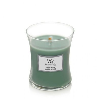 Ароматична свічка з ароматом шавлії і мірри Woodwick Medium Sage & Myrrh 275 г
