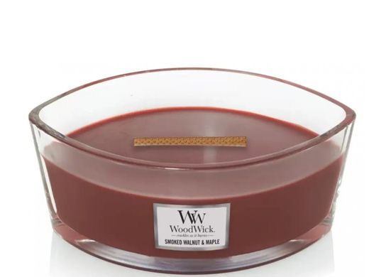 Ароматична свічка з ароматом копченого горіха і клена Woodwick Ellipse Smoked Walnut & Maple 453 г