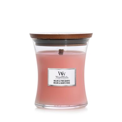 Ароматична свічка з динею та рожевим кварцем Woodwick Medium Melon & Pink Quartz 275 г