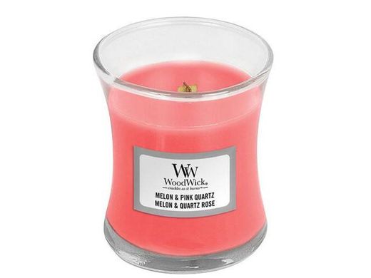 Ароматична свічка з динею та рожевим кварцем Woodwick Medium Melon & Pink Quartz 275 г